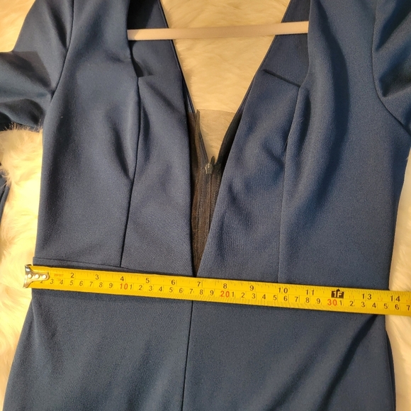 Elegant Teal Long Sleeve Dress - Picture 11 of 14